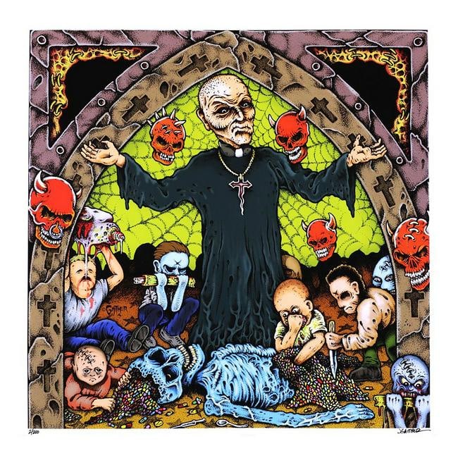 Agoraphobic Nosebleed Altered States - 2006 Hand-Signed Print: AGORAPHOBIC NOSEBLEED (American Grindcore Band) Original & Vintage 2006 Agoraphobic Nosebleed 'Altered States' Limited Edition Numbered Print (2/200), which was the artwork for Agoraphobic Nosebleed