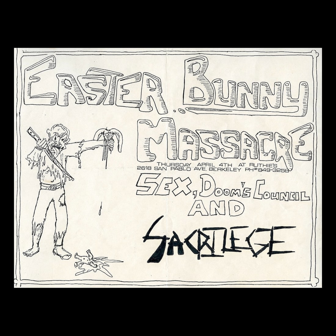 Sacrilege - 1985 SF Concert Handbill (1 of 1)