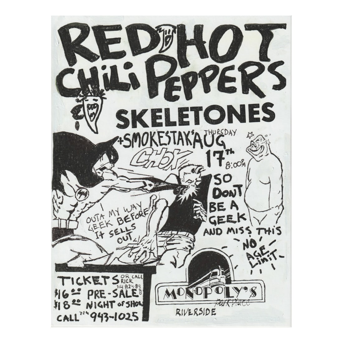 Red Hot Chili Peppers - 1989 Concert Handbill (1 of 1)