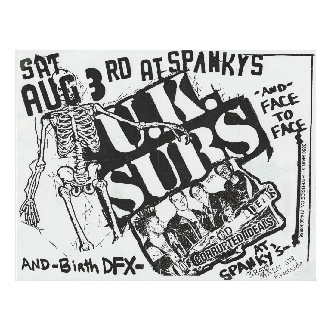 U.K. Subs - Face To Face - 1991 Concert Handbill (1 of 1)