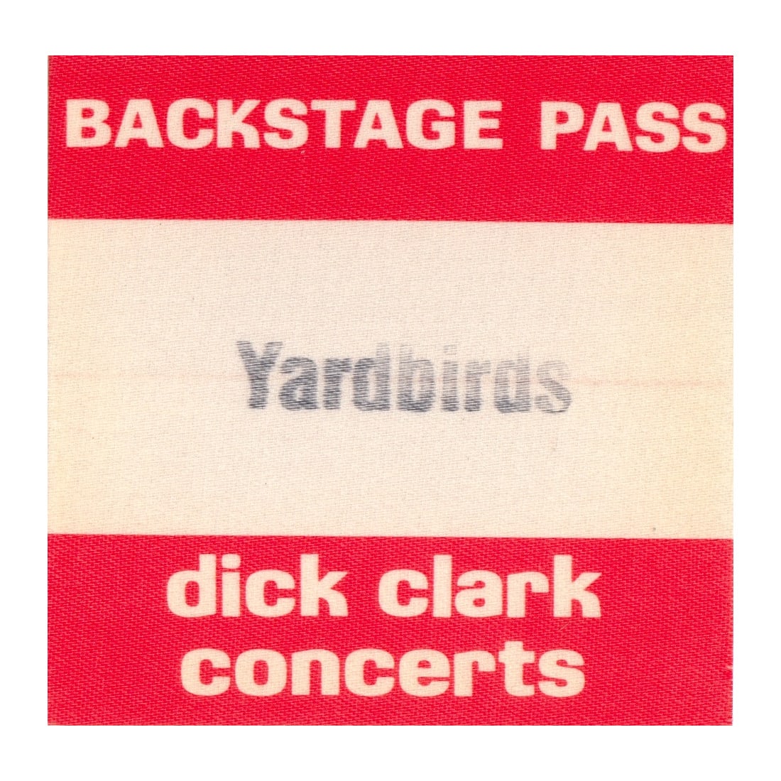 Yardbirds - Dick Clark Concerts Tour - 1966 Backstage Pass: THE YARDBIRDS (English Rock Band) Original & Vintage 1966 'Caravan of Stars Winter Tour' unused Backstage Pass for The Yardbirds. The Winter Tour of 1966 featured the Yardbirds at a crucial period of 