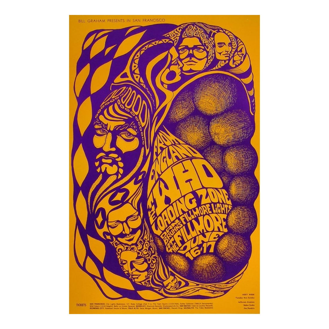 The Who - 1967 Fillmore Concert Handbill (1 of 1)