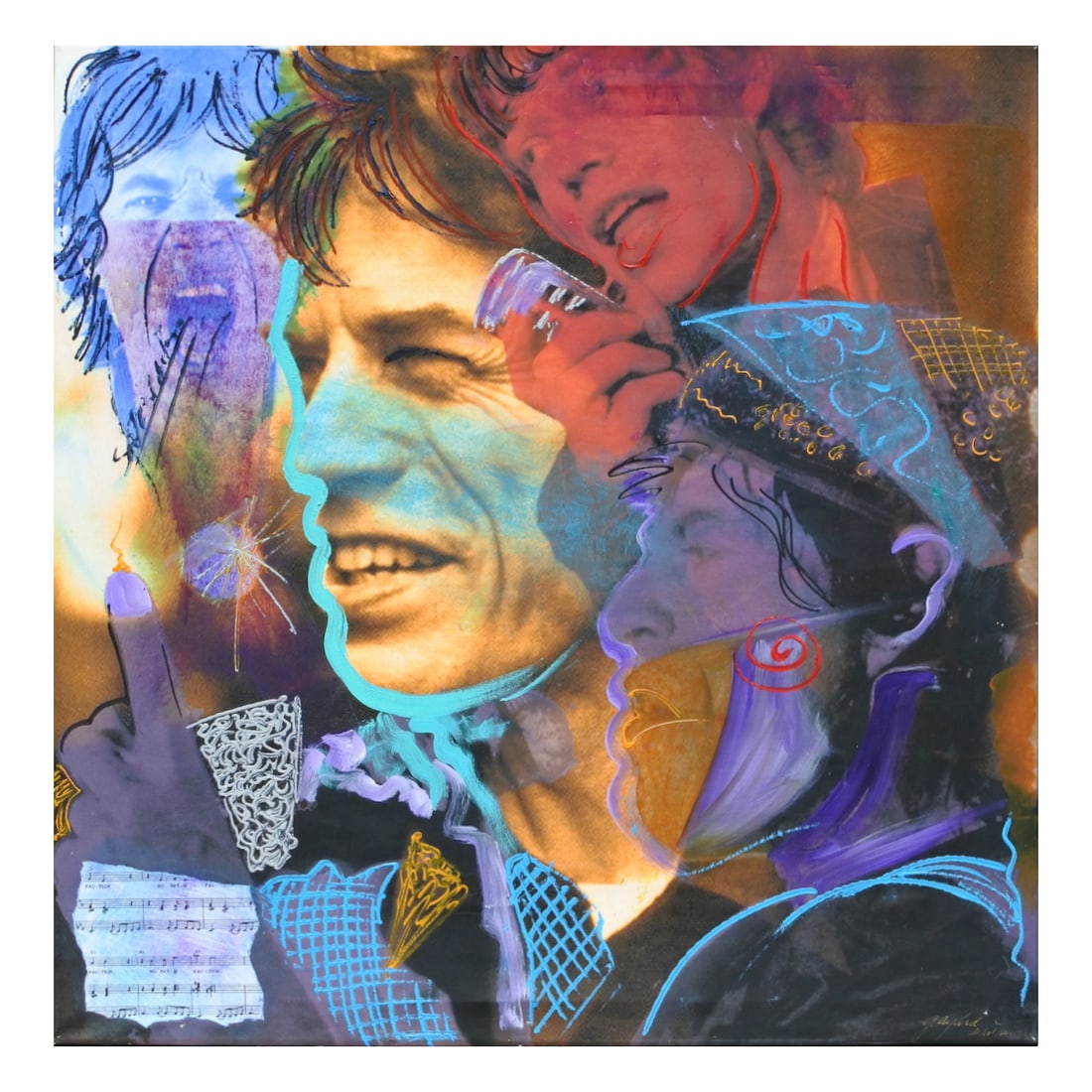 Mick Jagger - Gaylord Soli - Original Painting: GAYLORD SOLI (American Artist) An original Gaylord Soli hand-painted mixed-media painting on canvas of Mick Jagger named 'Satisfaction'. Hand-signed by Gaylord Soli on lower right corner and on