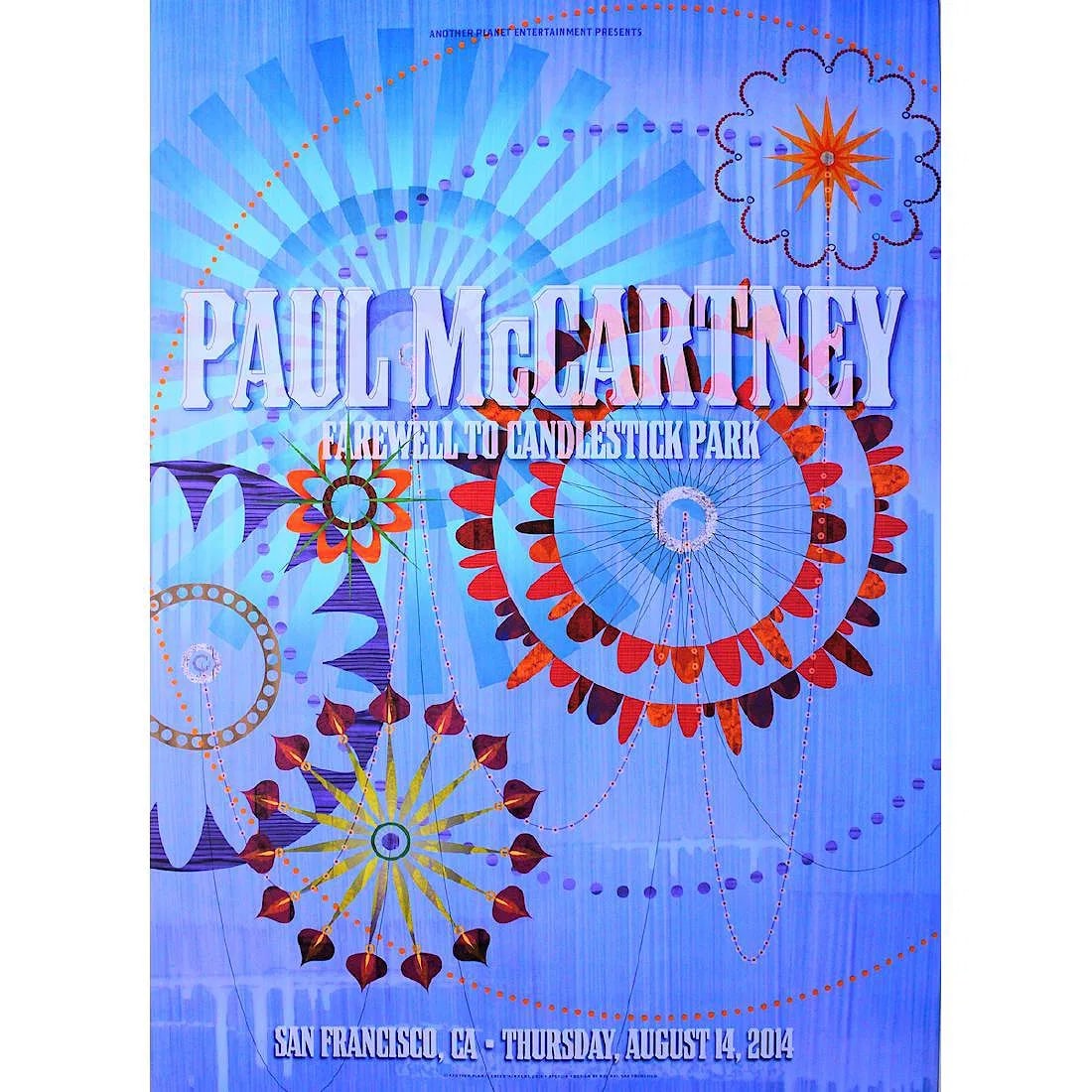 Paul McCartney - Candlestick Park - 2014 Concert Poster: SIR PAUL MCCARTNEY (English Musician, Singer and Songwriter) Original & Vintage Paul McCartney 'Farewell To Candlestick Park' Concert Poster. Venue: Candlestick Park, San Francisco, California. Dated: