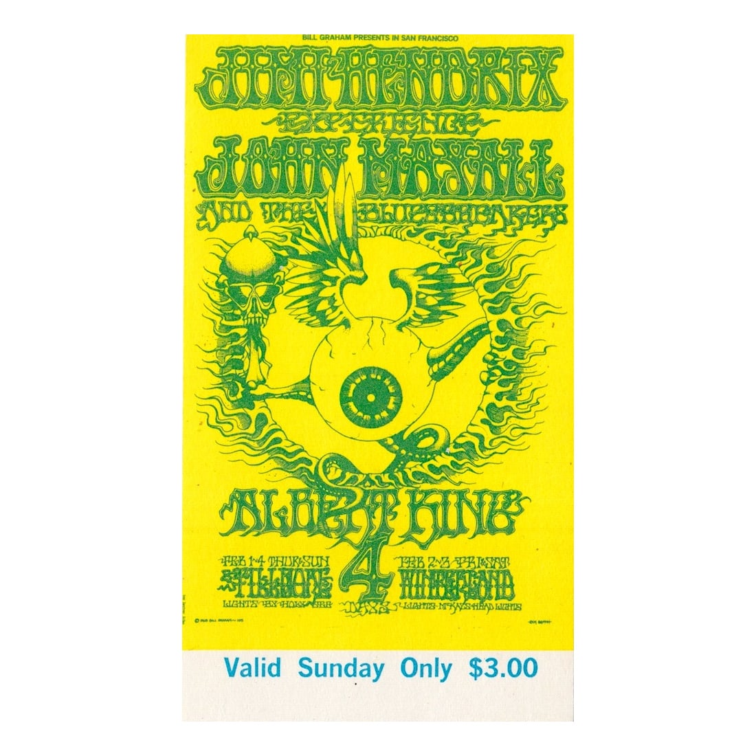 Jimi Hendrix 1968 Vintage Concert Ticket (1 of 1)