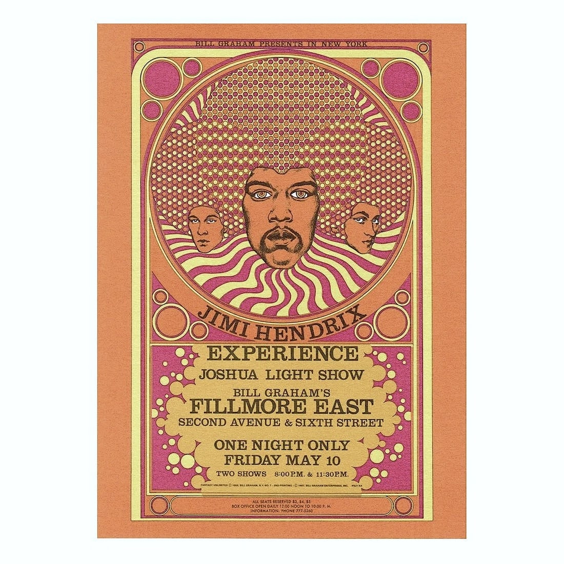 Jimi Hendrix - 1968 Fillmore East Handbill (1 of 1)