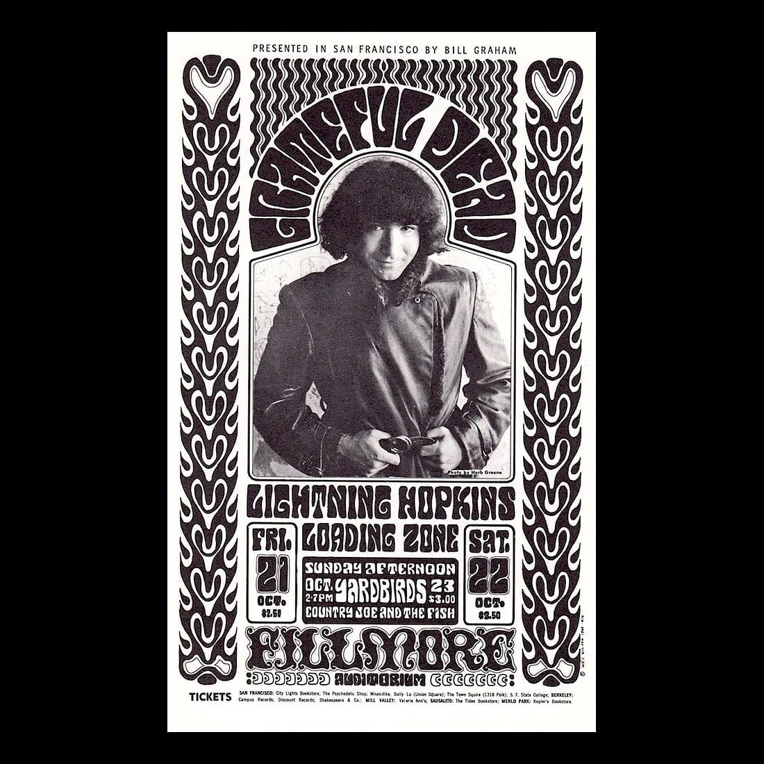 Grateful Dead - The Yardbirds - 1966 Fillmore Concert Handbill (1 of 1)