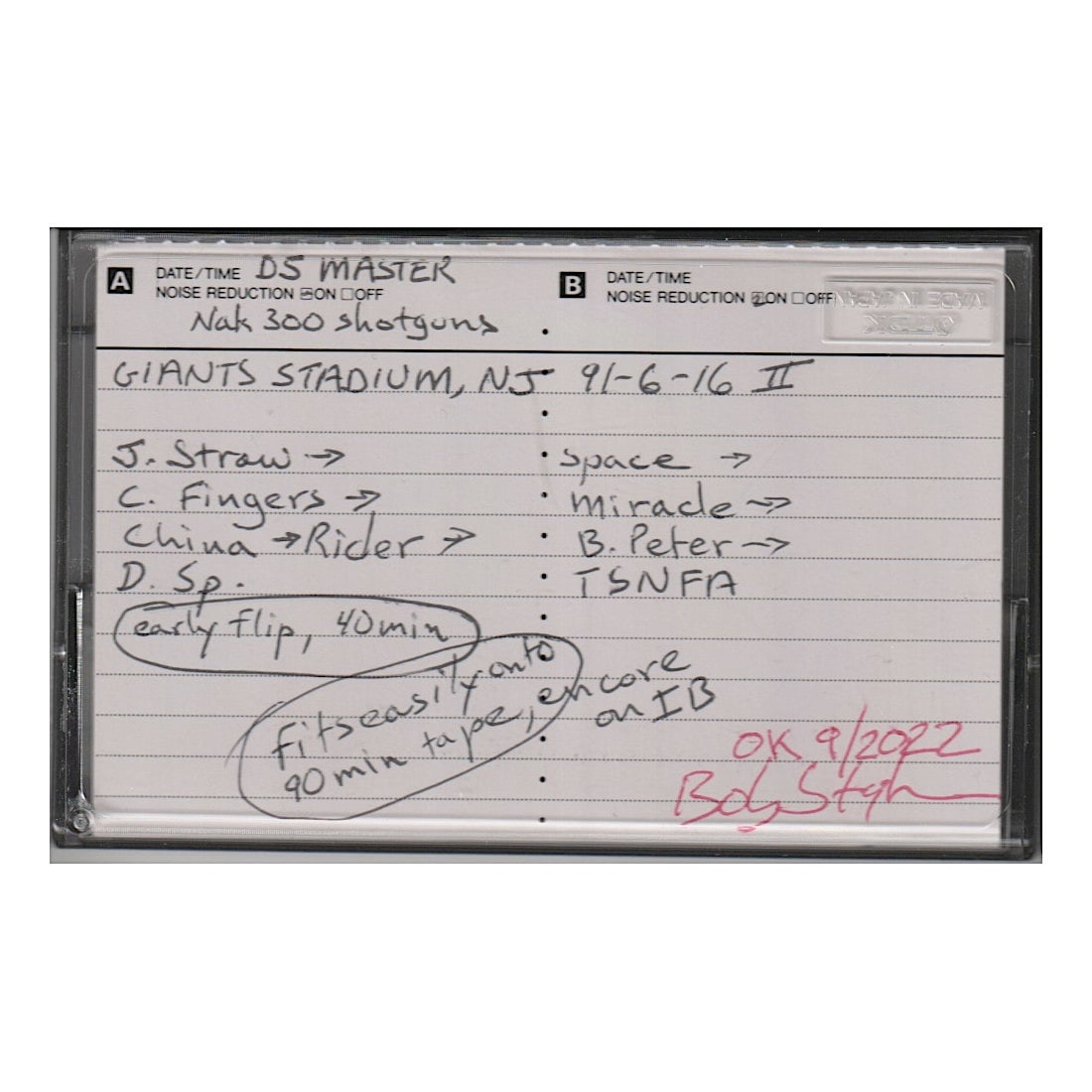 Grateful Dead - 1991 Live Master Sound Board Tape (1 of 1)