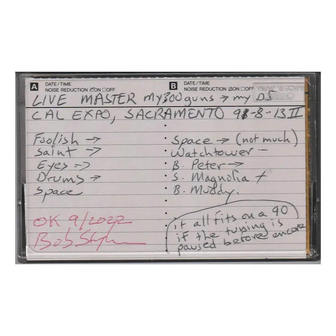 Grateful Dead - 1991 Live Master Sound Board Tape: GRATEFUL DEAD (American Rock Band) Original & Vintage Grateful Dead Live Master Sound Board Tape from the Concert at Cal Expo on 8/13/1991 (Second Half). DISCLAIMER: I hereby declare that we do not ow