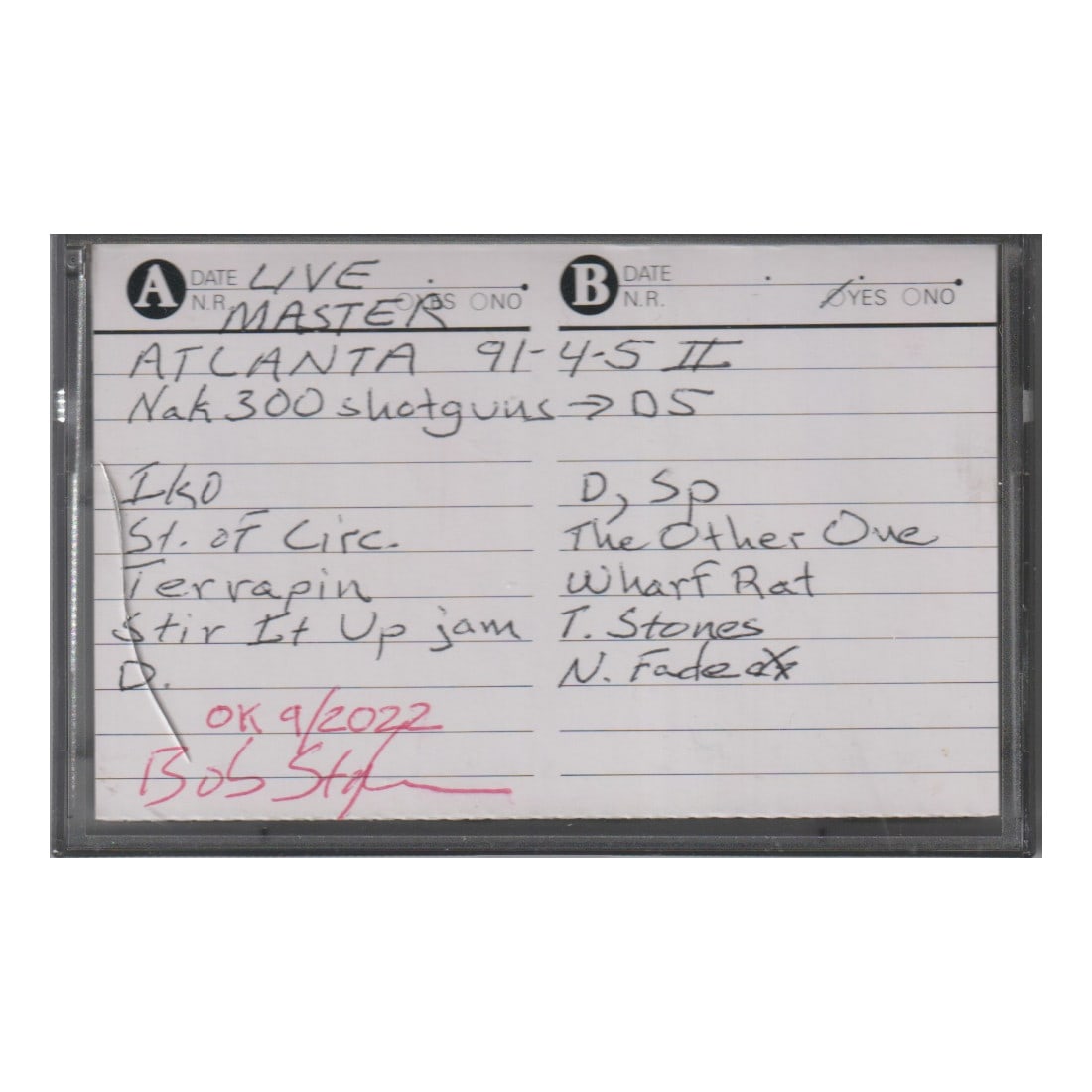 Grateful Dead - 1991 Live Master Sound Board Tape: GRATEFUL DEAD (American Rock Band) Original & Vintage Grateful Dead Live Master Sound Board Tape from the Concert at Atlanta on 4/5/1991 (Second Half). DISCLAIMER: I hereby declare that we do not own 