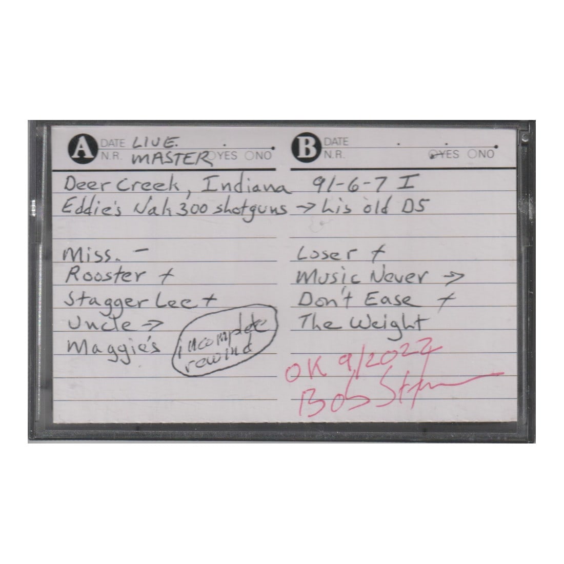 Grateful Dead - 1991 Live Master Sound Board Tape: GRATEFUL DEAD (American Rock Band) Original & Vintage Grateful Dead Live Master Sound Board Tape from the Concert at Deer Creek on 6/7/1991 (First Half). DISCLAIMER: I hereby declare that we do not ow