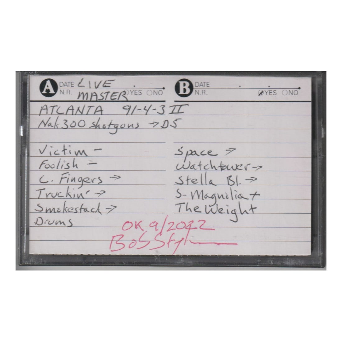 Grateful Dead - 1991 Live Master Sound Board Tape: GRATEFUL DEAD (American Rock Band) Original & Vintage Grateful Dead Live Master Sound Board Tape from the Concert at Atlanta on 4/3/1991 (Second Half). DISCLAIMER: I hereby declare that we do not own 