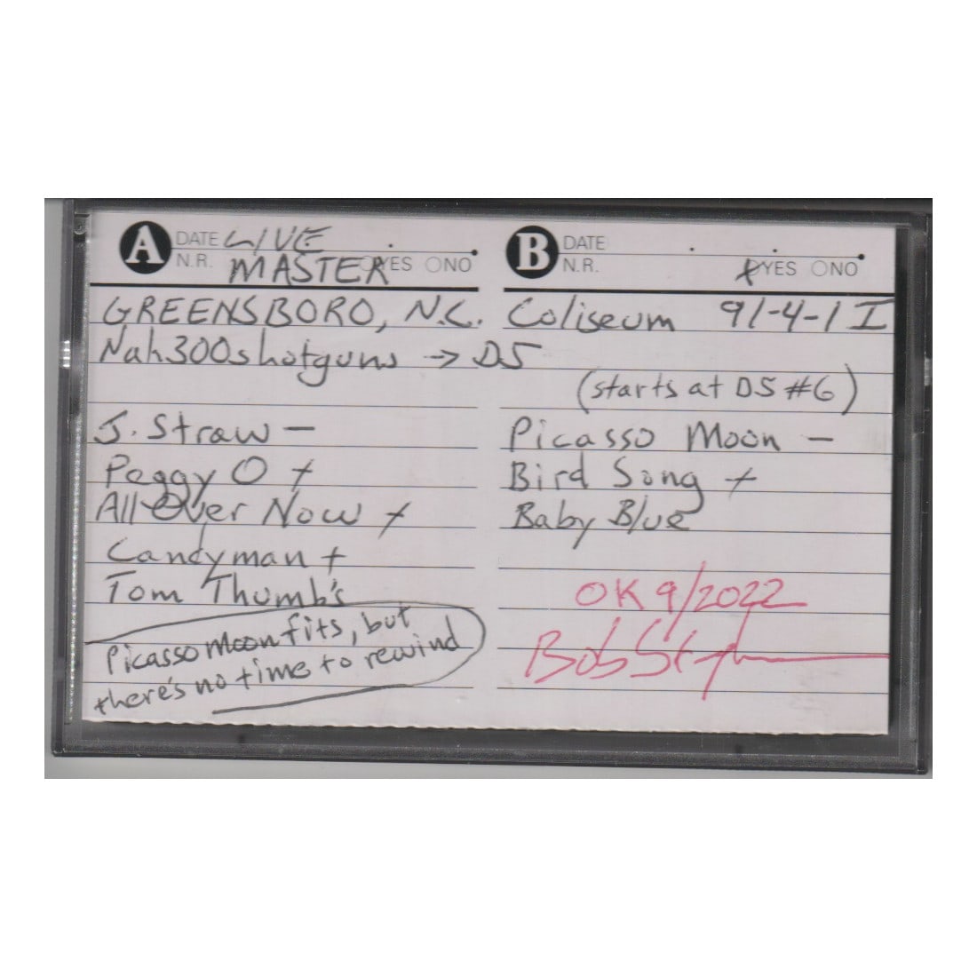 Grateful Dead - 1991 Live Master Sound Board Tape (1 of 1)