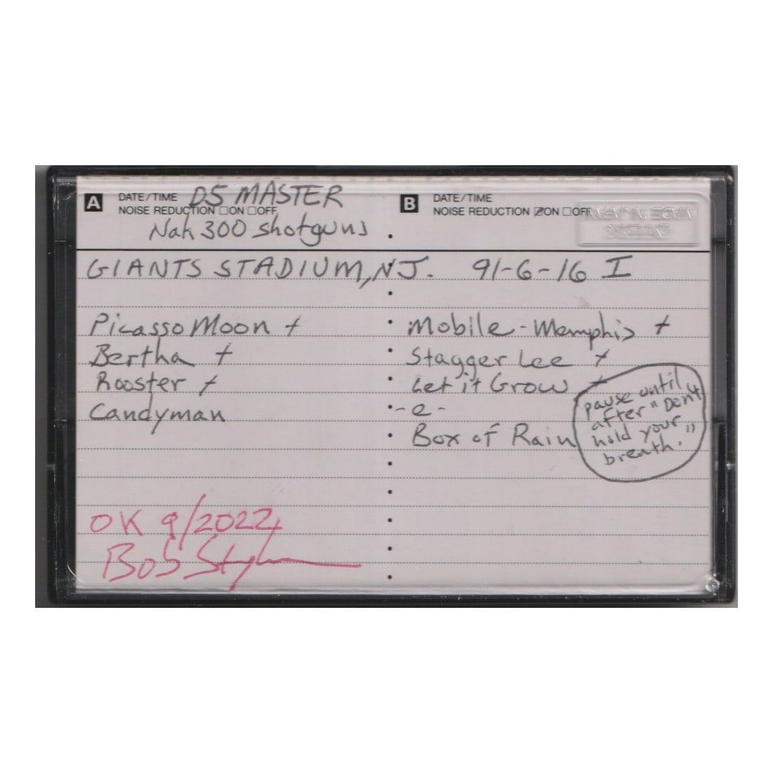 Grateful Dead - 1991 Live Master Sound Board Tape (1 of 1)