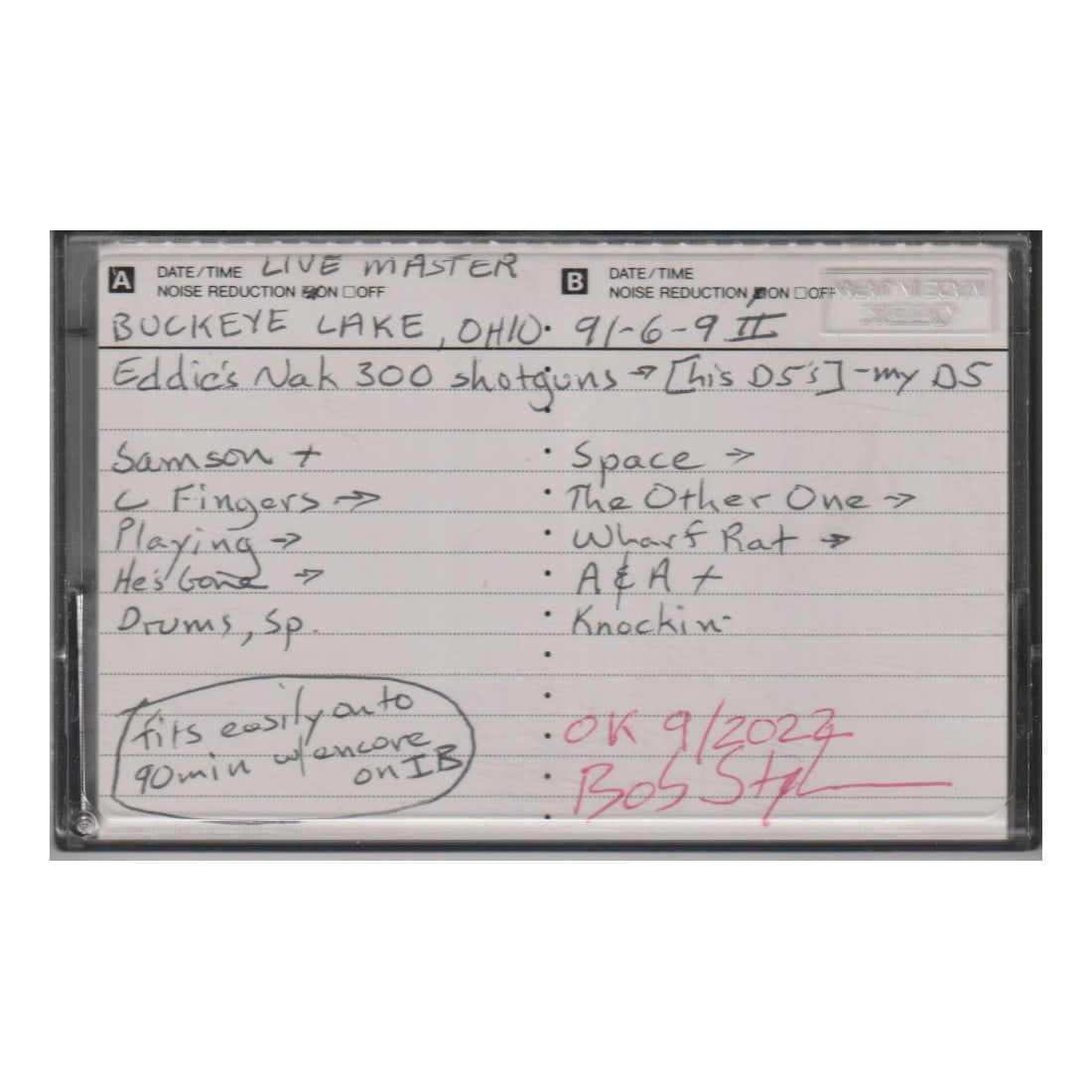 Grateful Dead - 1991 Live Master Sound Board Tape (1 of 1)