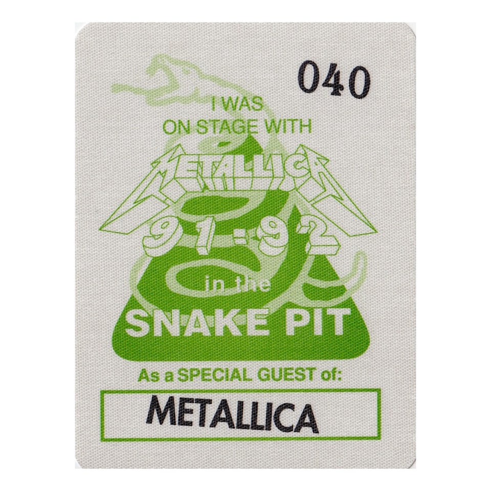 Metallica - 1991 Backstage Pass: METALLICA (American Heavy Metal Band) Authentic 1991 Wherever We May Roam Tour' unused Stage Backstage Pass. Manufactured by OTTO. Venue: Oakland Stadium, Oakland, California. Dated: October 12, 1991.