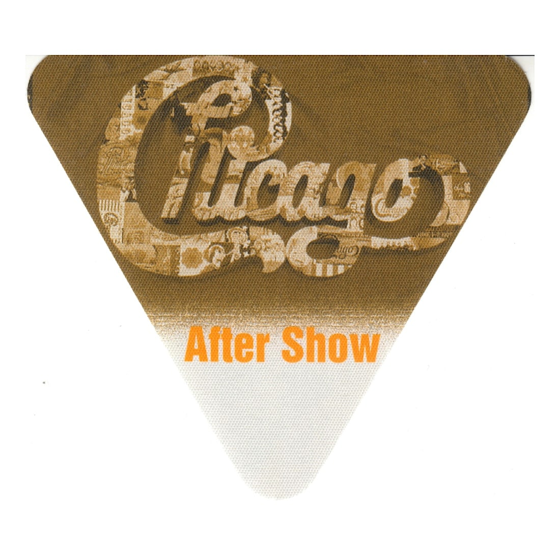 Chicago - Chicago 2 Tour - Backstage Pass: CHICAGO (American Rock Band) Authentic Chicago 2 Tour Unused After Show Backstage Pass Orange. Manufactured By: Perri Includes COA. Dimensions: 4 3/4 inches by 3 1/4 inches Shipped Flat Shipping can b