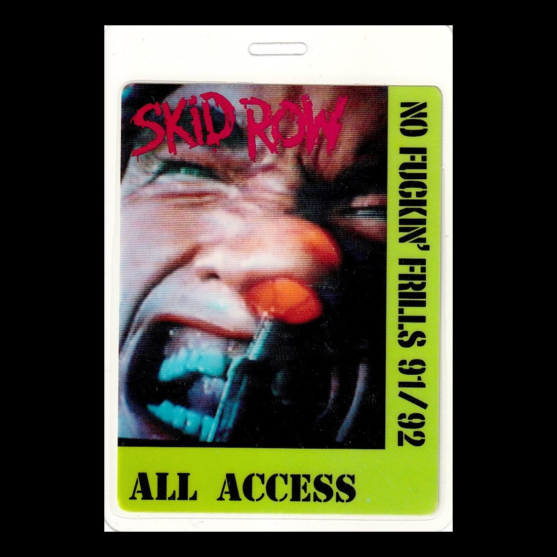 Skid Row - 1991 Tour Laminated Backstage Pass (1 of 1)