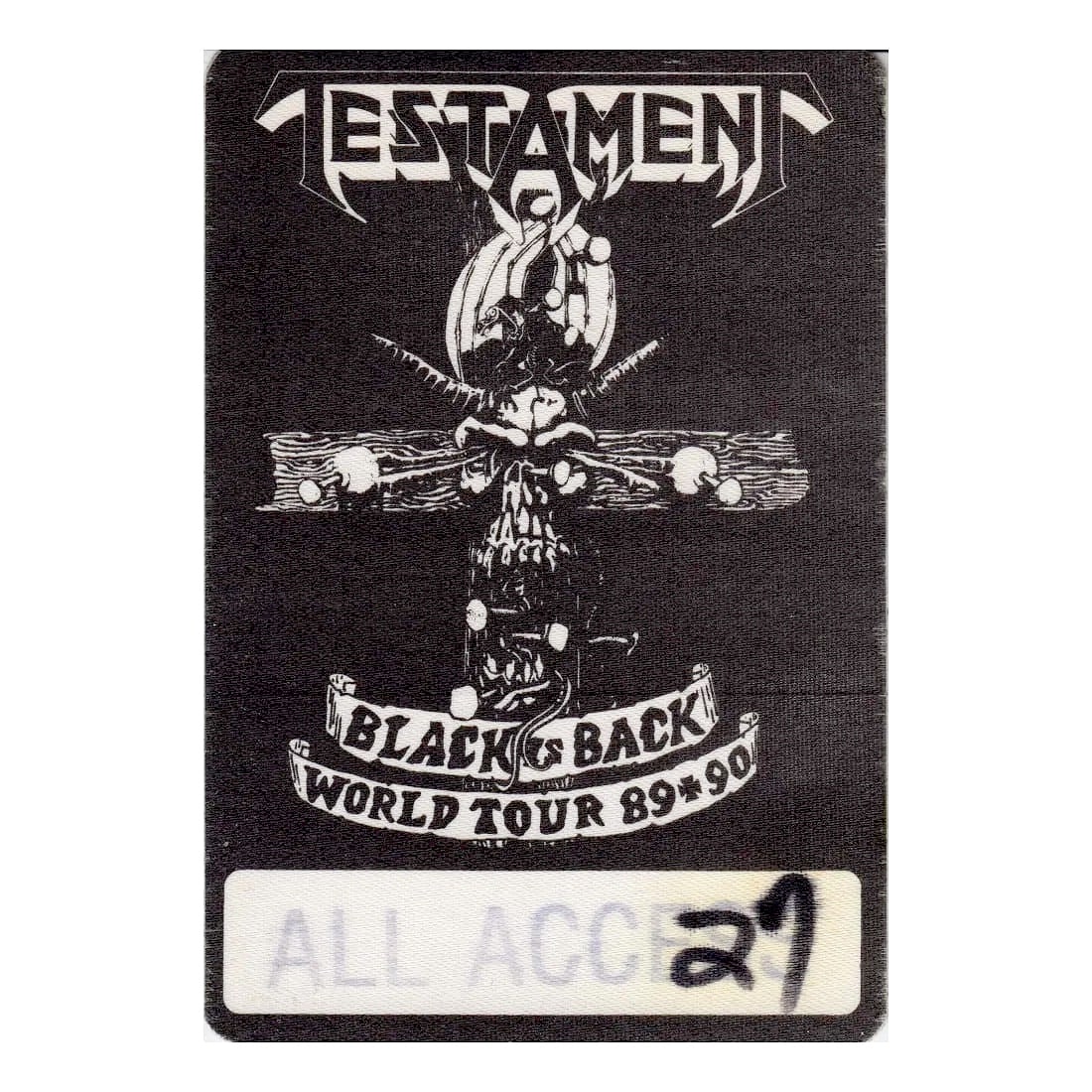 Testament - 1989 Black to Back Tour - Backstage Pass (1 of 1)