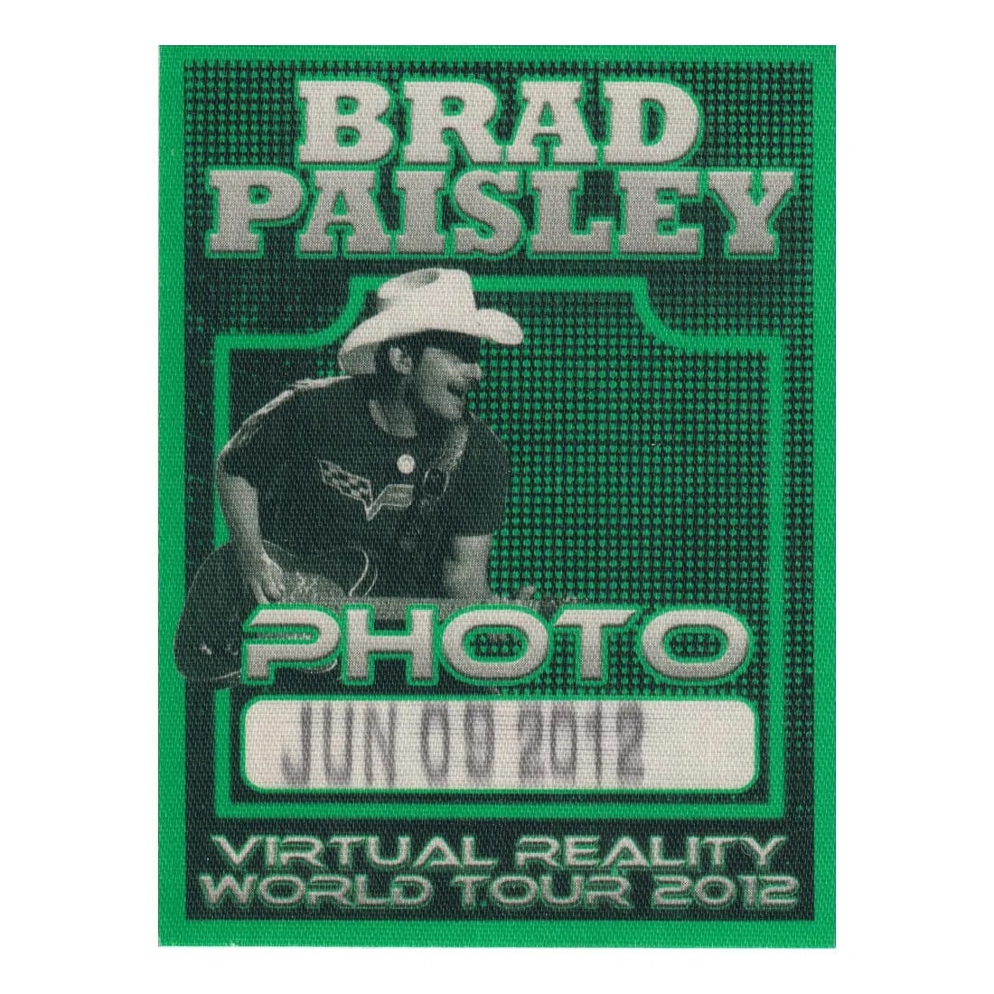 Brad Paisley - Virtual Reality World Tour - Backstage Pass: BRAD PAISLEY (American Country Singer) Authentic 2012 Virtual Reality World Tour Unused Photo Backstage Pass . Dated: 06-09-2012. Includes COA. Dimensions: 3 inches by 4 inches Shipped Flat Shipping c
