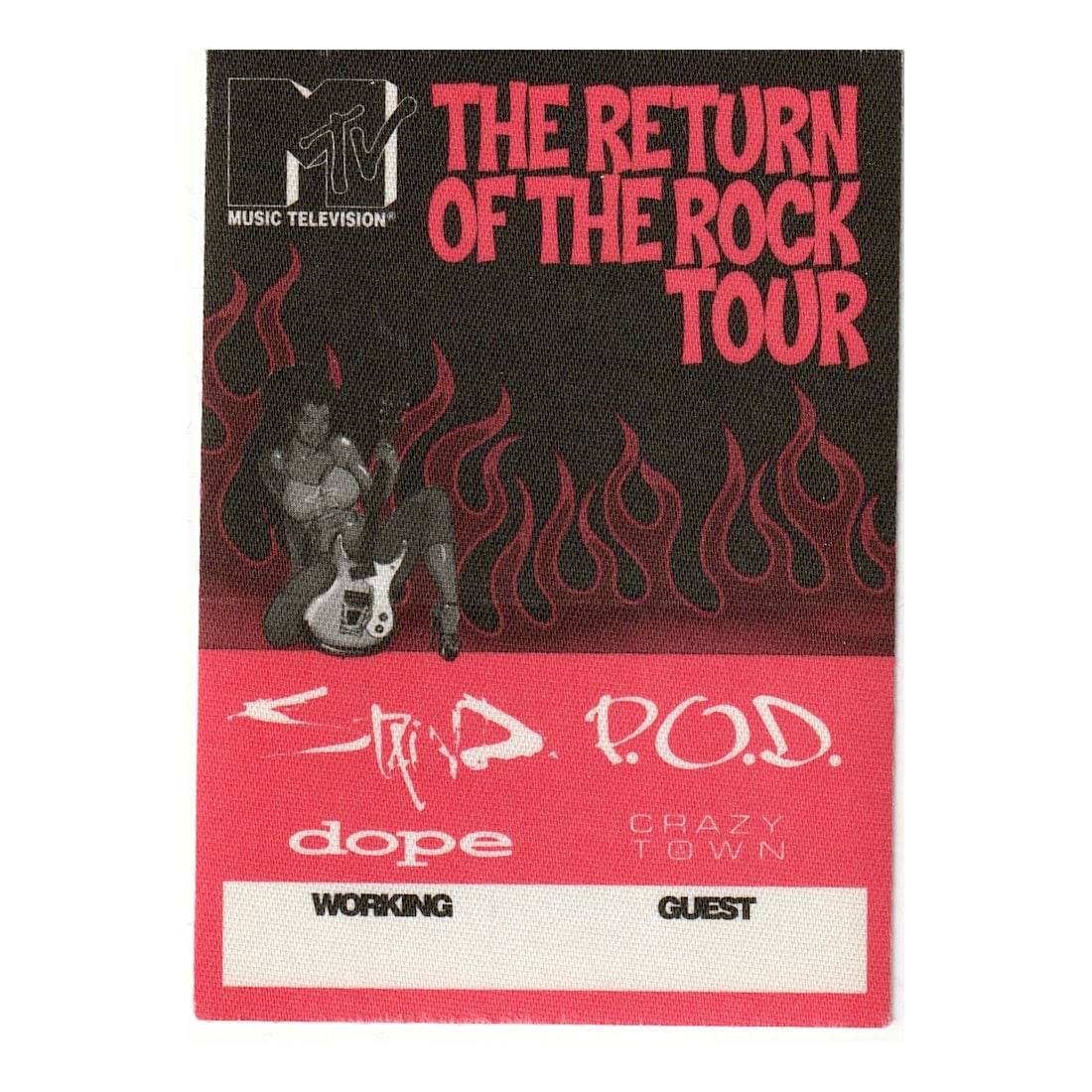 MTV - The Return of the Rock Tour - Backstage Pass: MTV (Mixed Bands) Authentic The Return of the Rock Tour Unused Working Guest Backstage Pass. Manufactured By: OTTO Includes COA. Dimensions: 3 inches by 4 1/4 inches Shipped Flat Shipping can be combi