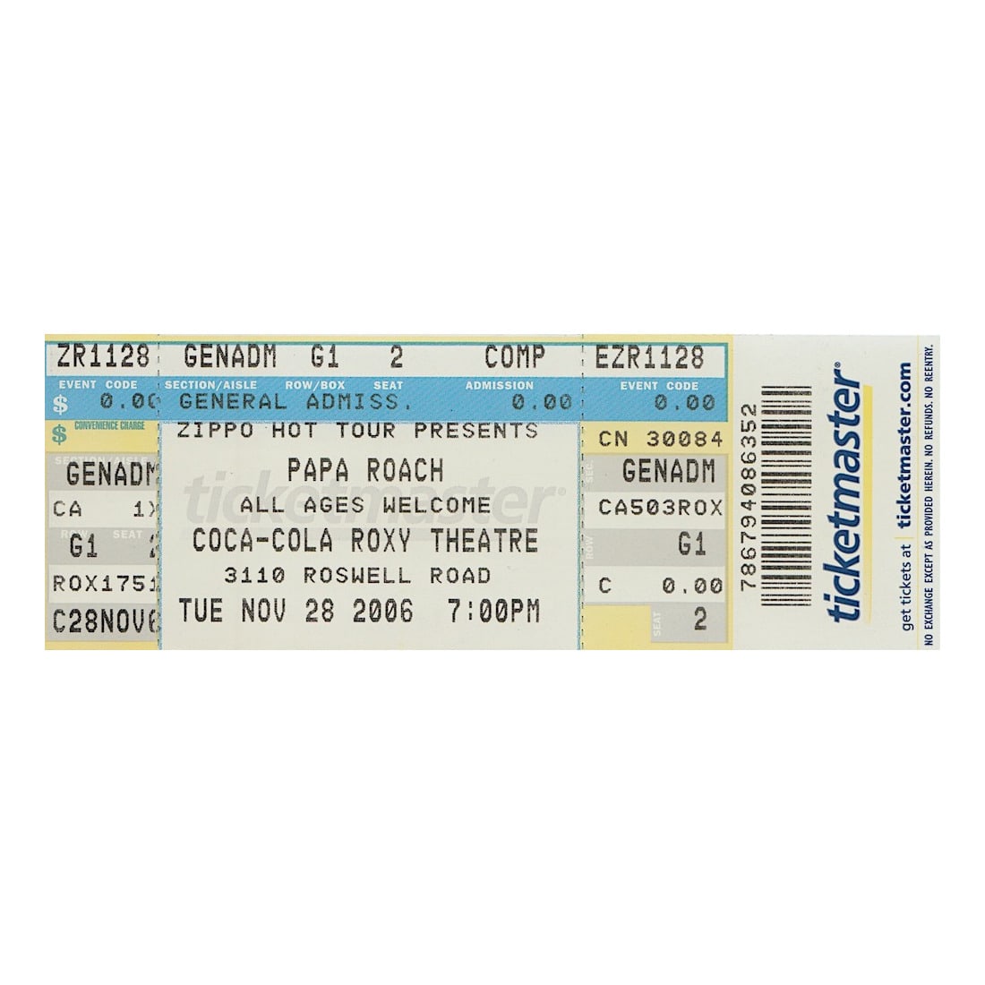 Collective Soul - 2012 Vintage Concert Ticket: COLLECTIVE SOUL (American Rock Band) Original 2012 unused Concert Ticket featuring Collective Soul. Venue: The Tabernacle, Atlanta, GA. Dated: July 7, 2012. Includes COA. Dimensions: 5 5/8 inches by 2