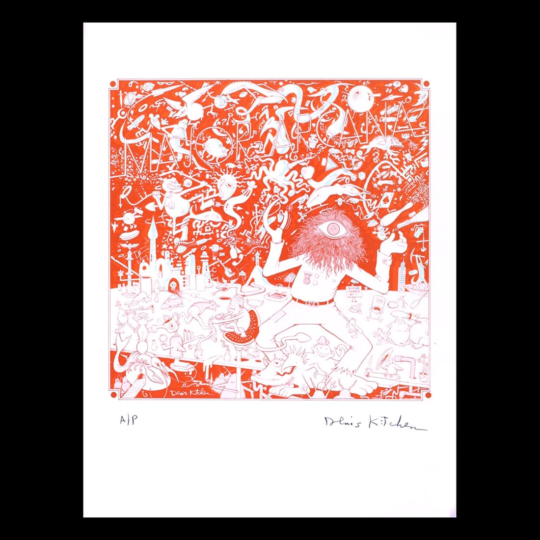 Denis Kitchen - 1975 Hand-Signed Ltd Edition Print: DENIS KITCHEN (American Cartoonist) Original & Vintage 1975 Denis Kitchen 'Jim Spencer Major Arcana Album Cover' Limited Edition Numbered 3-D Print (AP) with 3-D Glasses. Hand-signed by the Artist: De