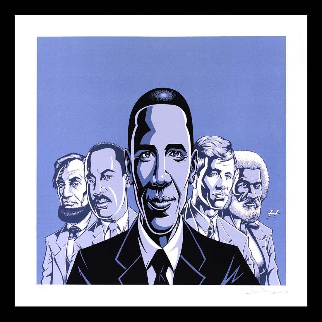 That One Obama, Lincoln, MLK, Kennedy - Hand-Signed Print (1 of 1)