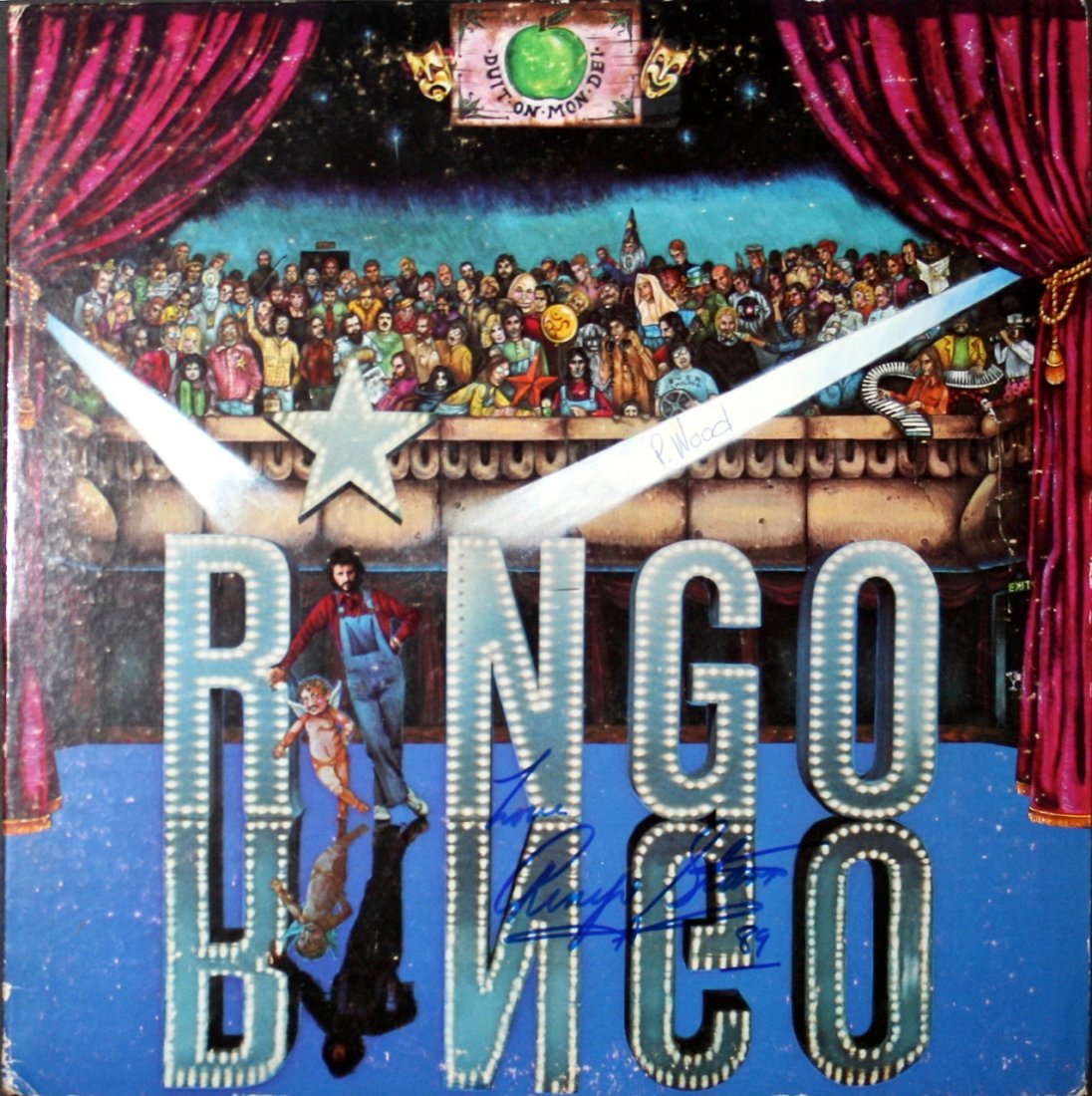 Ringo Starr Autographed LP: Ring Starr Autographed “Ringo” LP Signed in Blue Sharpie Excellent Condition Includes Record Dimensions: 12 ½” by 12 ½”