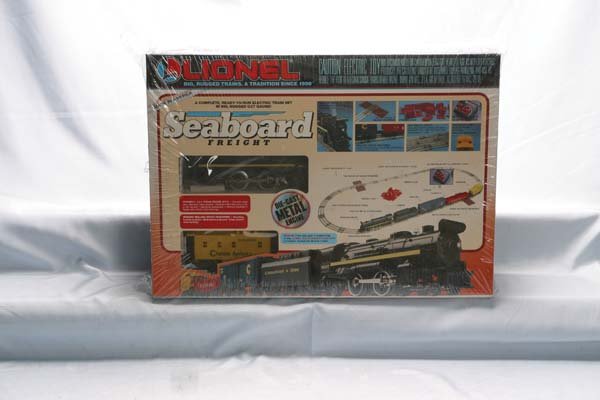 Lionel Train Sets 11746 Seaboard Freight set, 119: 11746 Seaboard Freight set, 11920 Port of Lionel City Dive Team freight set. [Note: Only one set shown.] Gauge: O-27 Item Quality: Q1 Box Quality: B1-B2