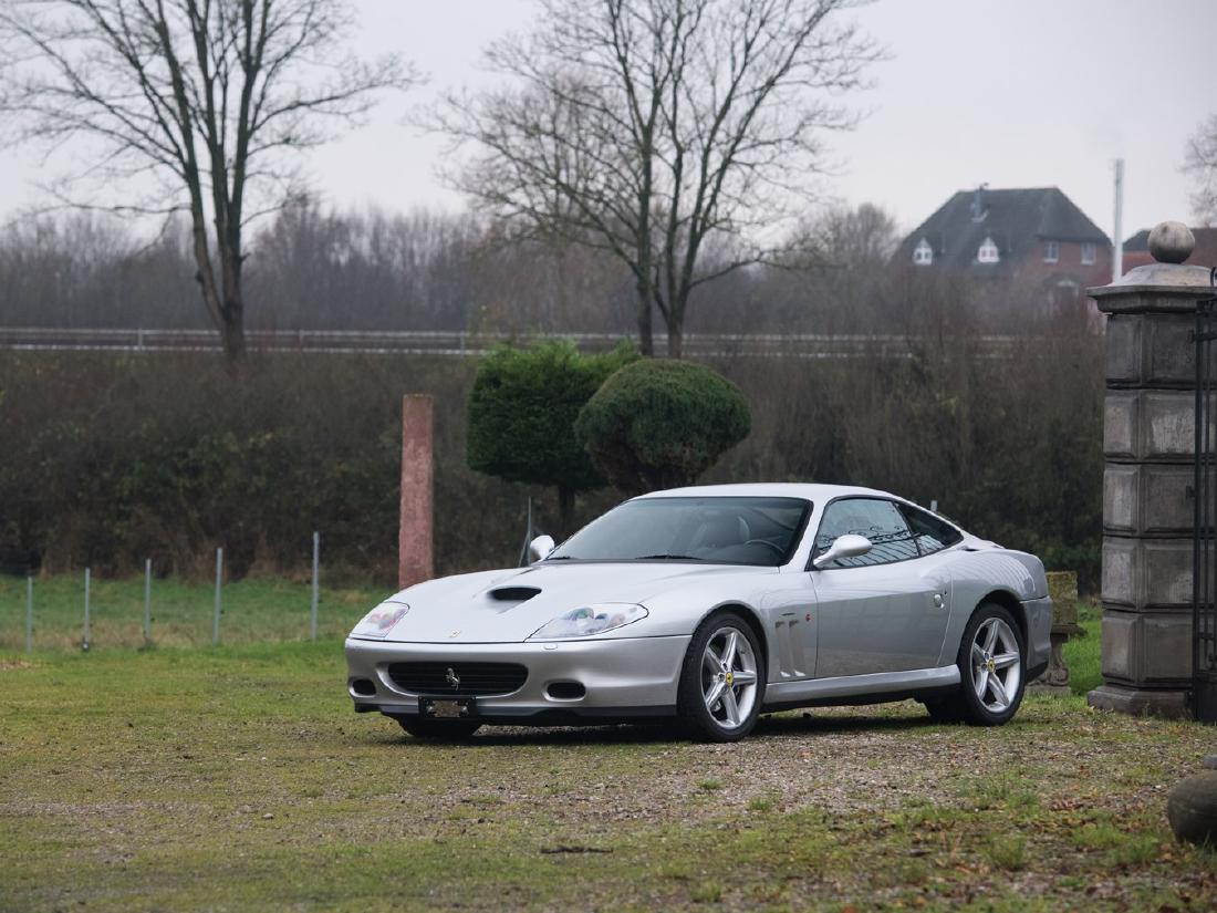 2002 Ferrari 575M Maranello: • Just 11,779 km from new • Stunning Argento Nürburgring over Blu Scuro • A truly exceptional grand tourer, fitted with Ferrari’s F-1 style transmission At first glance, it would take a conno