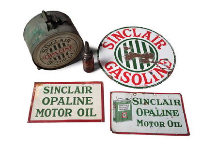 Sinclair Gasoline and Motor Oil Signs and Memorabilia: Sinclair Gasoline and Motor Oil Signs and Memorabilia Largest: 24 in.Grade: 6 to 8Shipping Class: 5F Check back soon for complete catalogue description.