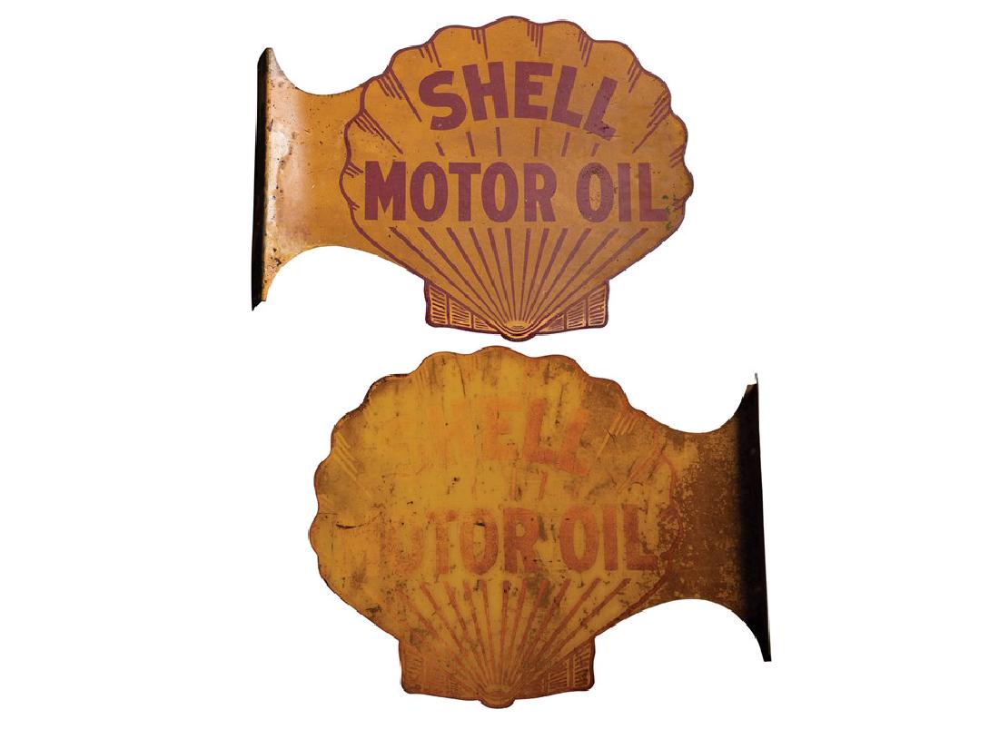 Shell Motor Oil Double-Sided Tin Flange Signs (1 of 2)