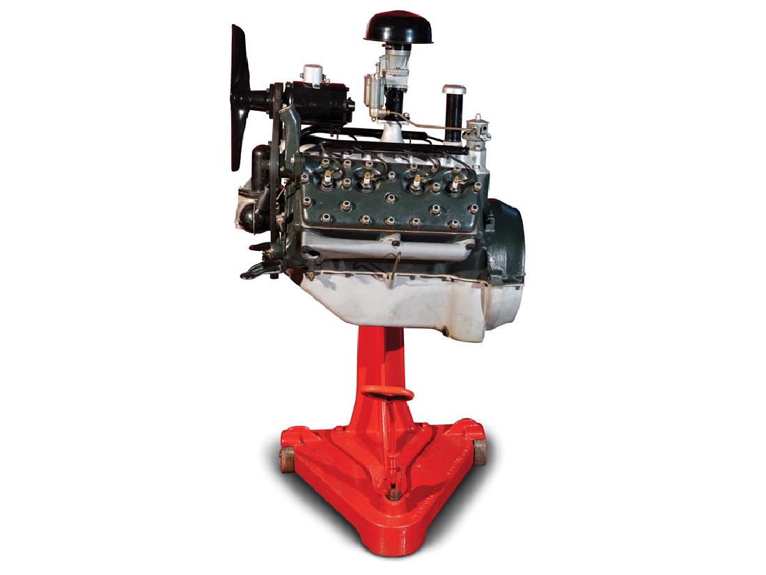 Ford 21-Stud Flathead V-8 Display Engine, 1932: Ford 21-Stud Flathead V-8 Display Engine, 1932 Very early 221-cu. in. 21-stud V-8 engine, complete with cast iron cylinder heads, aluminum intake manifold, distributor, coil, generator, fan, carbureto