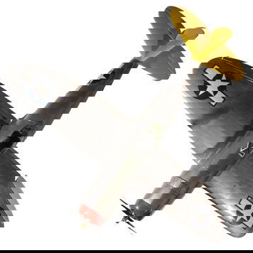 1608- REPUBLIC P47D THUNDERBOLT: Wingspan: 64 inches; Length: 56 inches; Scale: 1:7.Presented here is a R/C flying model of one of the largest single engine fighter aircraft of WWII. This example comes complete with engine and retrac