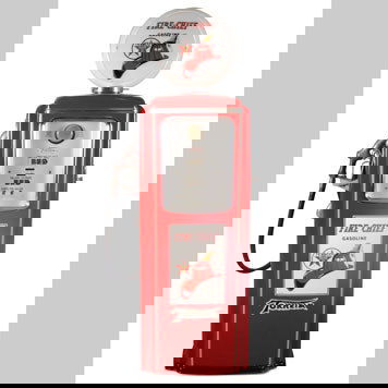 2355- TEXACO FIRE CHIEF GAS PUMP: 74 inches in height.Offered here is a Tokheim Model 39 pump restored in Texaco Fire Chief colors and trim. A presentable 1950s era example, the finish shows a few very small instances of paint chippin