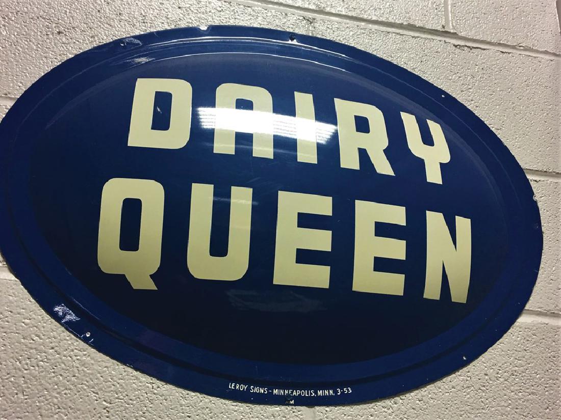 Dairy Queen Convex Sign: Dairy Queen Convex Sign Tin Single-sided, painted tin sign