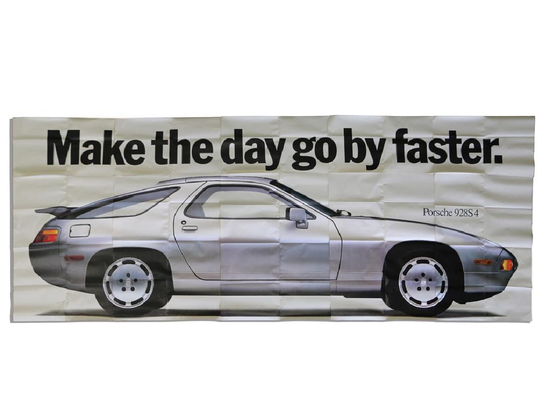 Porsche 928 S4 Billboard: Porsche 928 S4 Billboard - "Make the day go by faster." - Multi-part billboard - 9 × 23 ft.