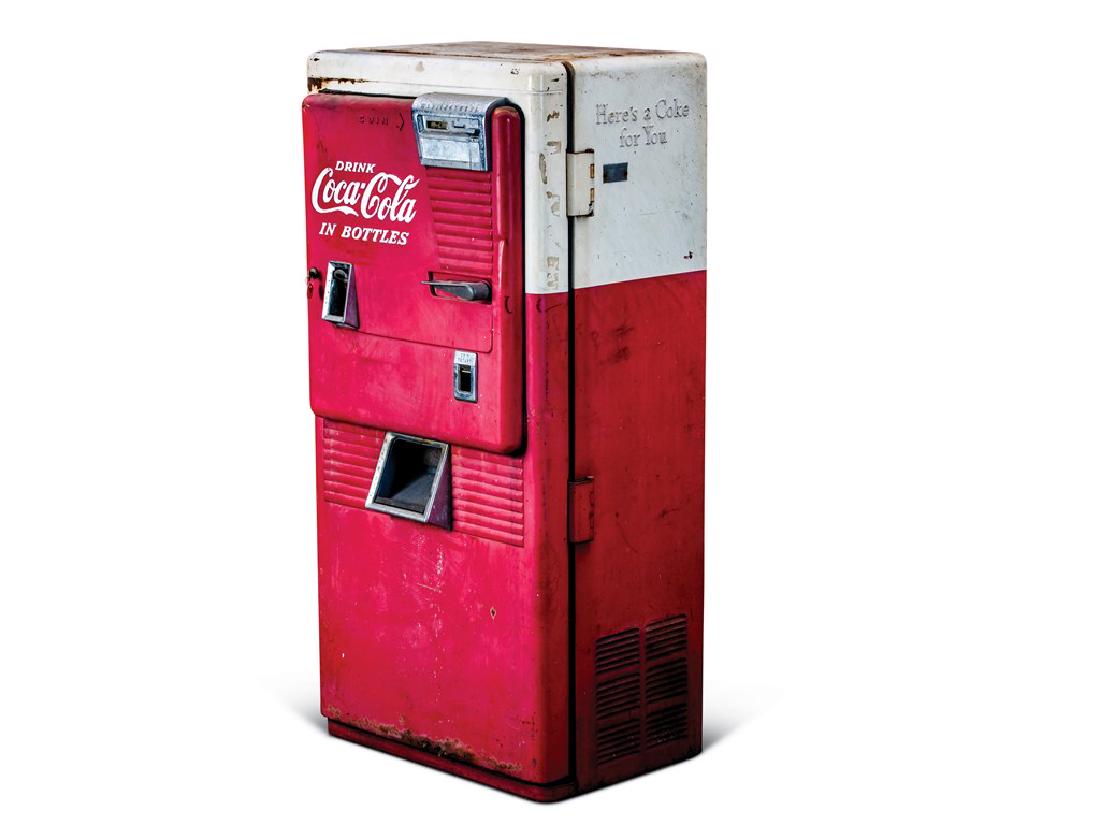 Westinghouse Model No. 42 Coca-Cola Coin-Op Machine: Westinghouse Model No. 42 Coca-Cola Coin-Op Machine Condition: 7 54 × 25 × 21 in. This is in original as-found condition. It is embossed "Drink Coca-Cola in Bottles" on the front and "Here's a Coke