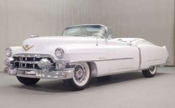 1953 Cadillac Eldorado Convertible: Specifications: 210bhp 331 cu. in. overhead valve V8 engine, Hydra-Matic automatic transmission, independent coil spring front suspension, live rear axle, and four-wheel power assisted drum brakes. Wh