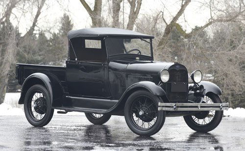 1929 Ford Model A Roadster Pickup: With an older restoration, this desirable Ford Model A benefits from a very solid cab, bed, and fenders and maintains its presentable older paint and interior.