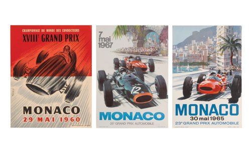SEVEN 1960s MONACO GRAND PRIX POSTERS