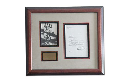 Eddie Rickenbacker Signed Letter: 24.5x22 inches. Eddie Rickenbacker was an American fighter ace and race car driver who participated in several Indianapolis 500 races. Presented here is a letter signed by Rickenbacker on his personal
