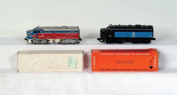 Lionel Locomotives 226 B&M Alco A-Unit diesel, 22: 226 B&M Alco A-Unit diesel, 226 B&M Alco A-Unit diesel (shell only), 226C B&M Alco B-Unit dummy diesel, NYC Alco A-Unit diesel custom redecorated red, white and blue. (Postwar) Q1-Q4 B3-B5 Gauge: O-27