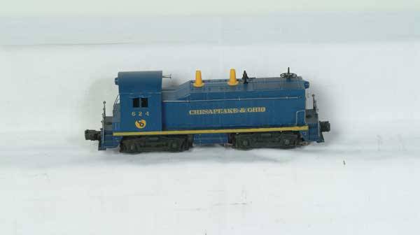 Lionel 624 C&O NW-2 diesel switcher with "June 8,: 624 C&O NW-2 diesel switcher with "June 8, 1954" ink stamp on bottom. (Postwar) Gauge: O-27 Item Quality: Q2 Box Quality: B5