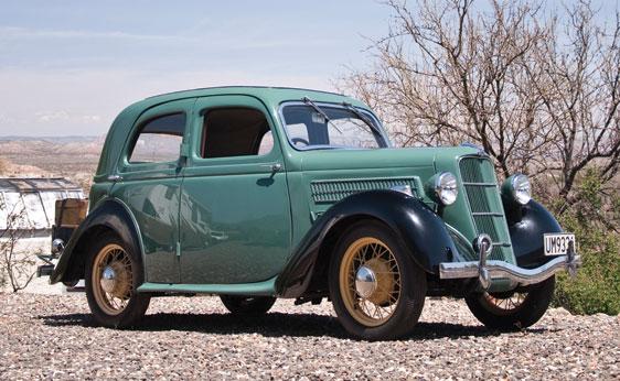 1935 Ford Model CX Saloon: OFFERED WITHOUT RESERVE Chassis #: AZ257821 60 bhp, 136 cu. in. L-head V8 engine, four speed manual transmission, solid front axle and live rear axle with transverse semi-elliptic leaf springs. Wheelb