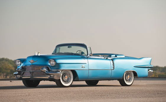 1956 Cadillac Eldorado Biarritz Convertible: OFFERED WITHOUT RESERVE Chassis #: 5662042802 305 bhp, 365 cu. in. ohv V-8 engine, four-speed Hydra-Matic transmission, coil spring independent front suspension, live rear axle with semi-elliptic leaf