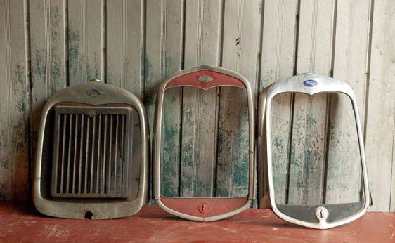 Ford Model A Grille Shells: Lot consists of 3 pieces, 1928-29, 1930, and 1931 Ford Model A grille shells.