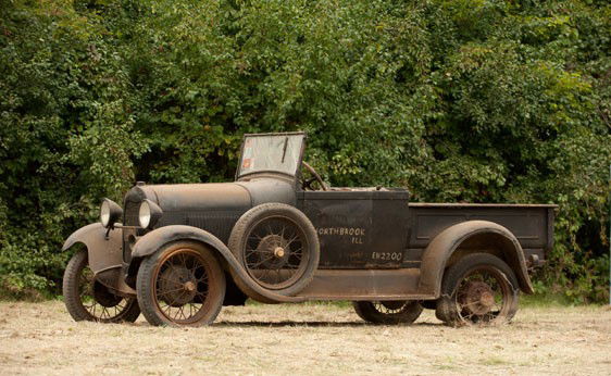 1928 Ford Model A Roadster Pickup: This vehicle has a very nice and solid original cab, bed and fenders. A worthwhile restoration project.