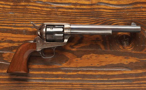 Colt .44 Caliber Single Action Army Revolver: OFFERED WITHOUT RESERVE Produced in 1884, a black powder single action Colt revolver made in the popular Winchester caliber 44-40 as a compatible/interchangeable cartridge companion side arm for the f